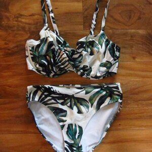 Fantasie Palm Valley Underwire Wrap Front Full Cup Bikini Set Sz 34G, Bottoms S